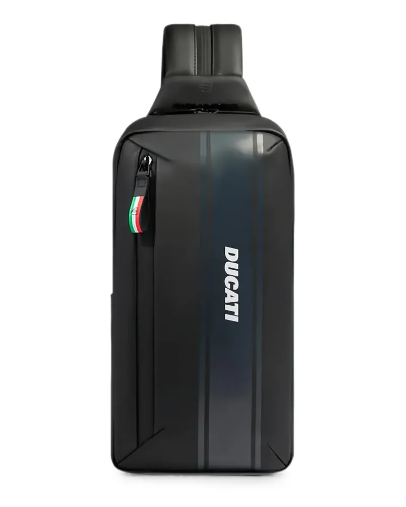 Piquadro x Ducati logo-print backpack - Schwarz Schwarz