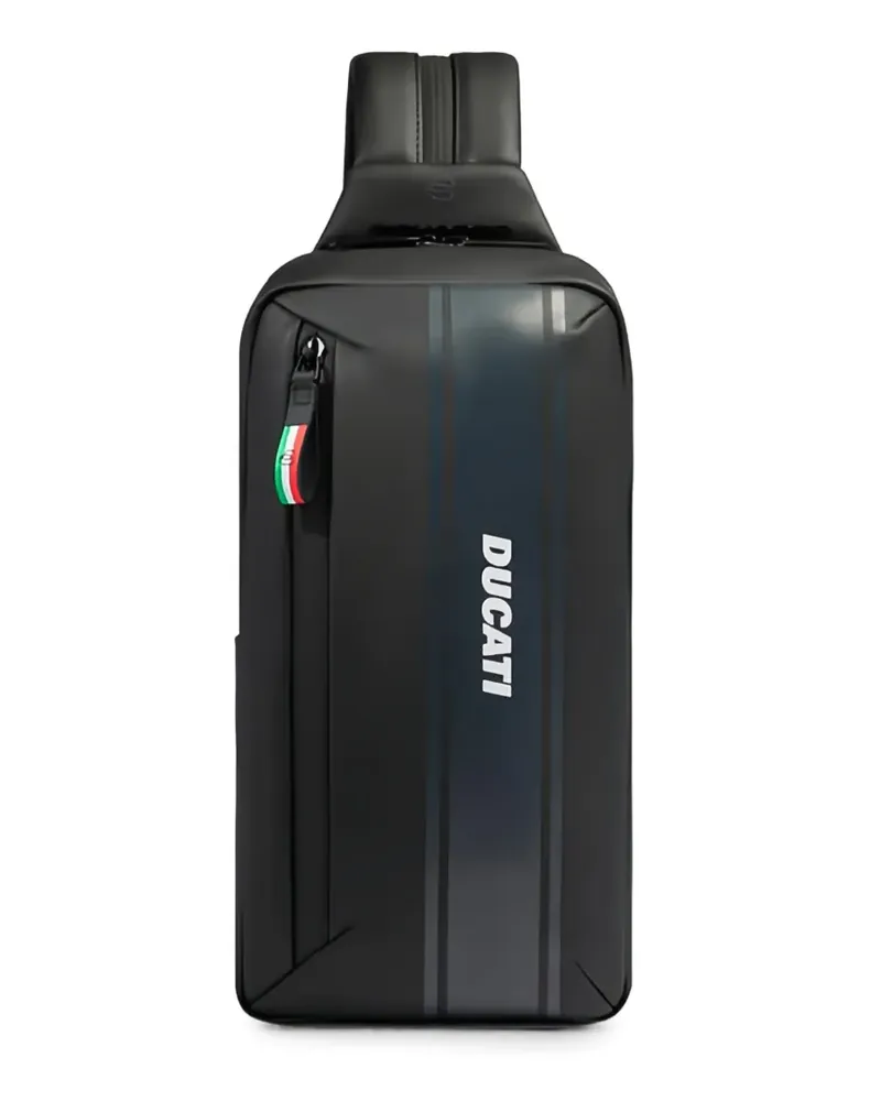 Piquadro x Ducati Rucksack mit Logo - Schwarz Schwarz