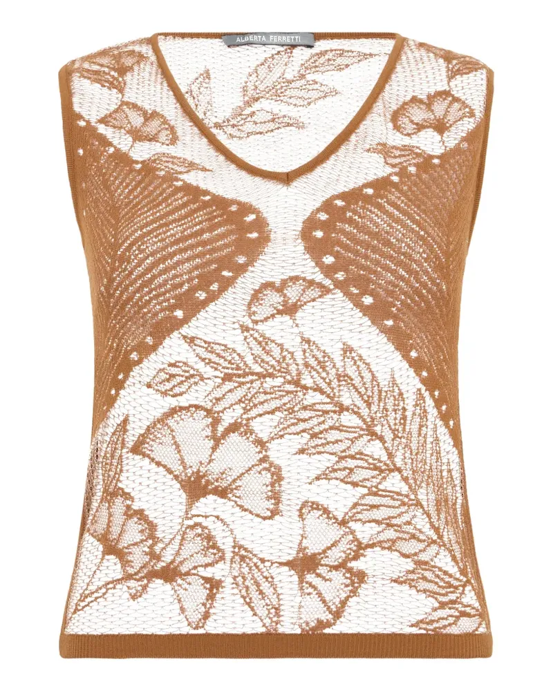 Alberta Ferretti Top mit Stehkragen - Nude Nude