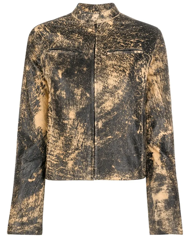 Acne Studios Bikerjacke im Distressed-Look - Schwarz Schwarz