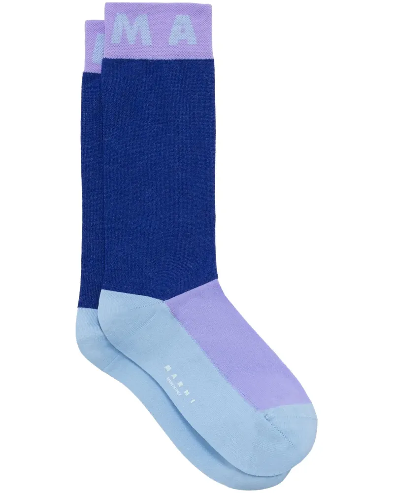 Marni Socken in Colour-Block-Optik - Blau Blau
