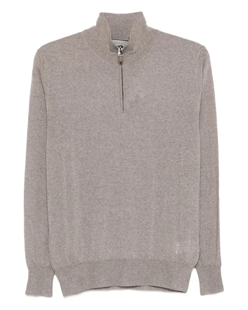 Canali Pullover mit Reißverschluss - Nude Nude