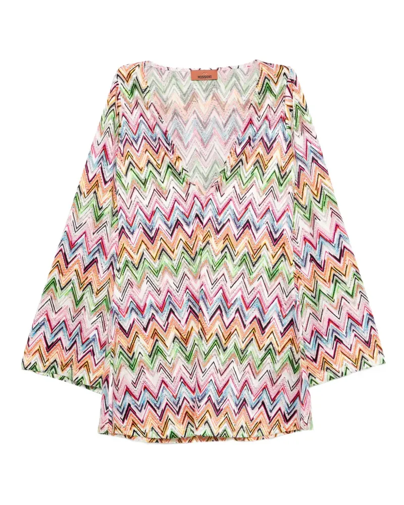 Missoni V-neck zig-zag mini dress - Weiß Weiß