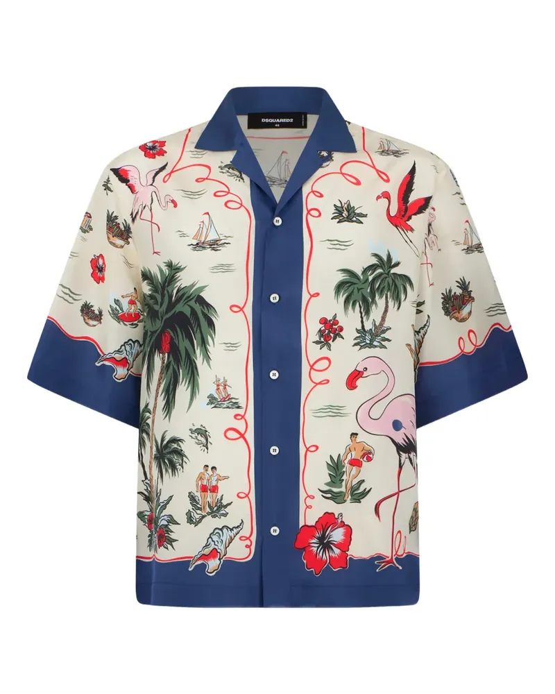 Dsquared2 Gemustertes Aloha Souvenir Hemd - Nude Nude
