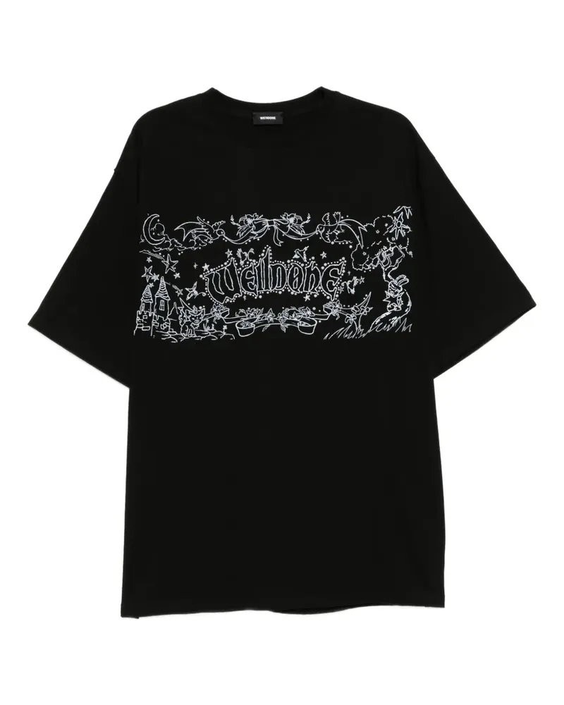 WE 11 DONE T-Shirt mit Logo-Print - Schwarz Schwarz