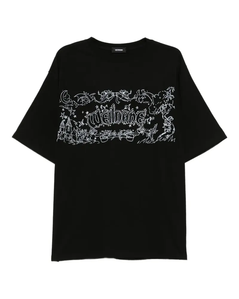 WE 11 DONE T-Shirt mit Logo-Print - Schwarz Schwarz