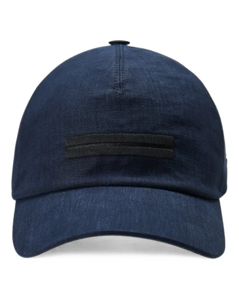 Ermenegildo Zegna Baseballkappe mit Logo-Patch - Blau Blau