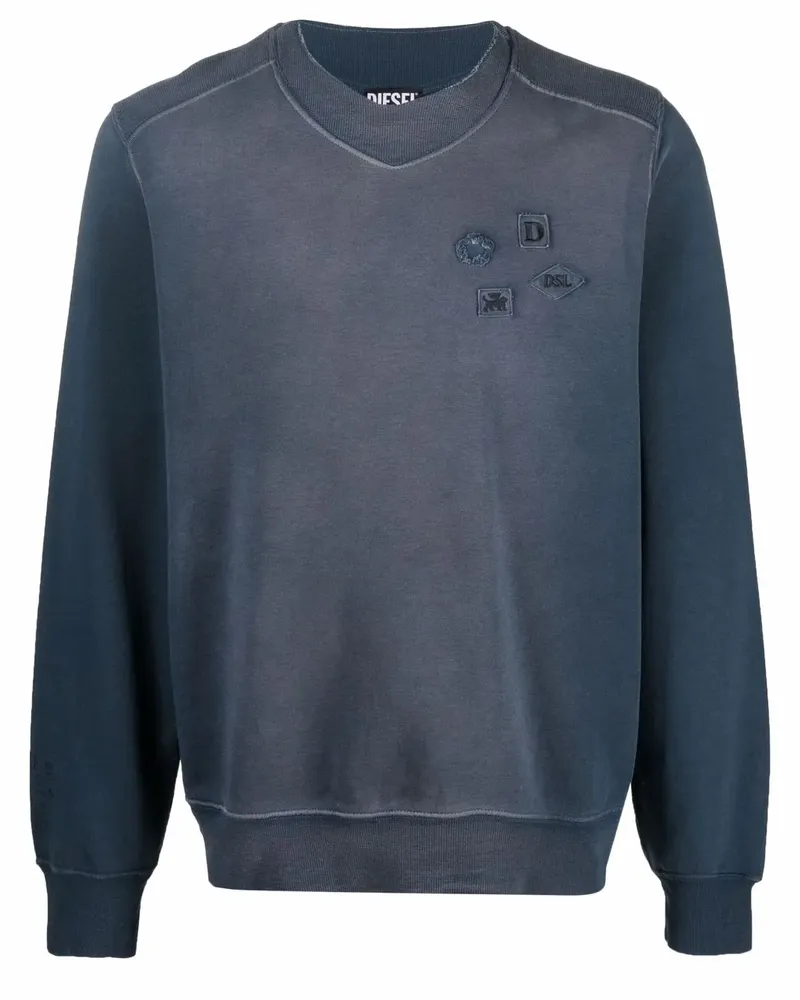 Diesel Manny Sweatshirt mit Patch-Detail - Blau Blau
