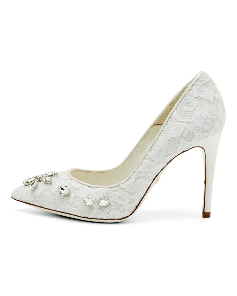Loriblu crystal-embellished lace pumps - Weiß Weiß