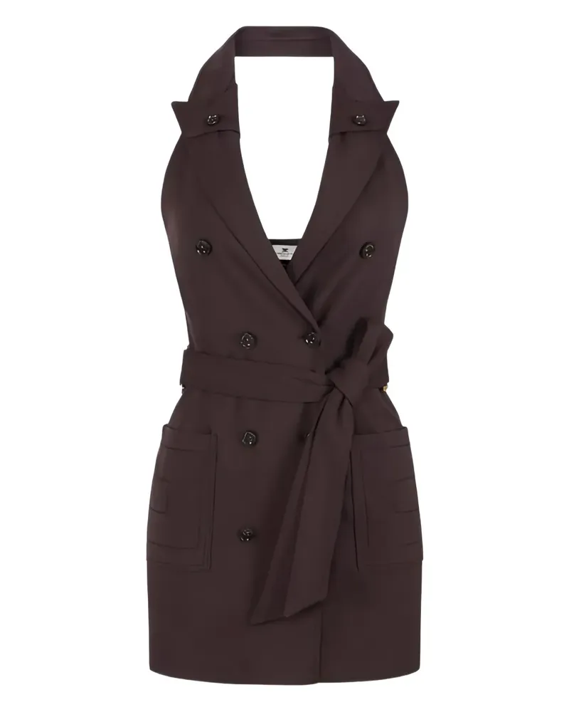 Elisabetta Franchi Minikleid mit Neckholder-Ausschnitt - Braun Braun