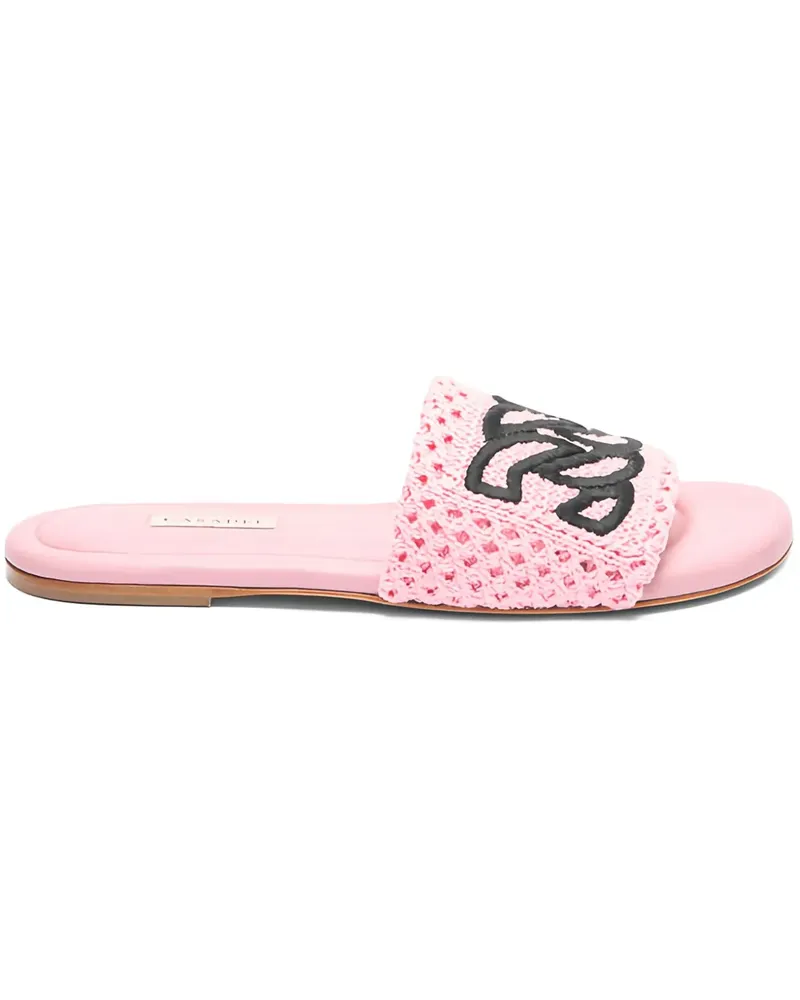 Casadei Pantoletten mit Stickerei - Rosa Rosa