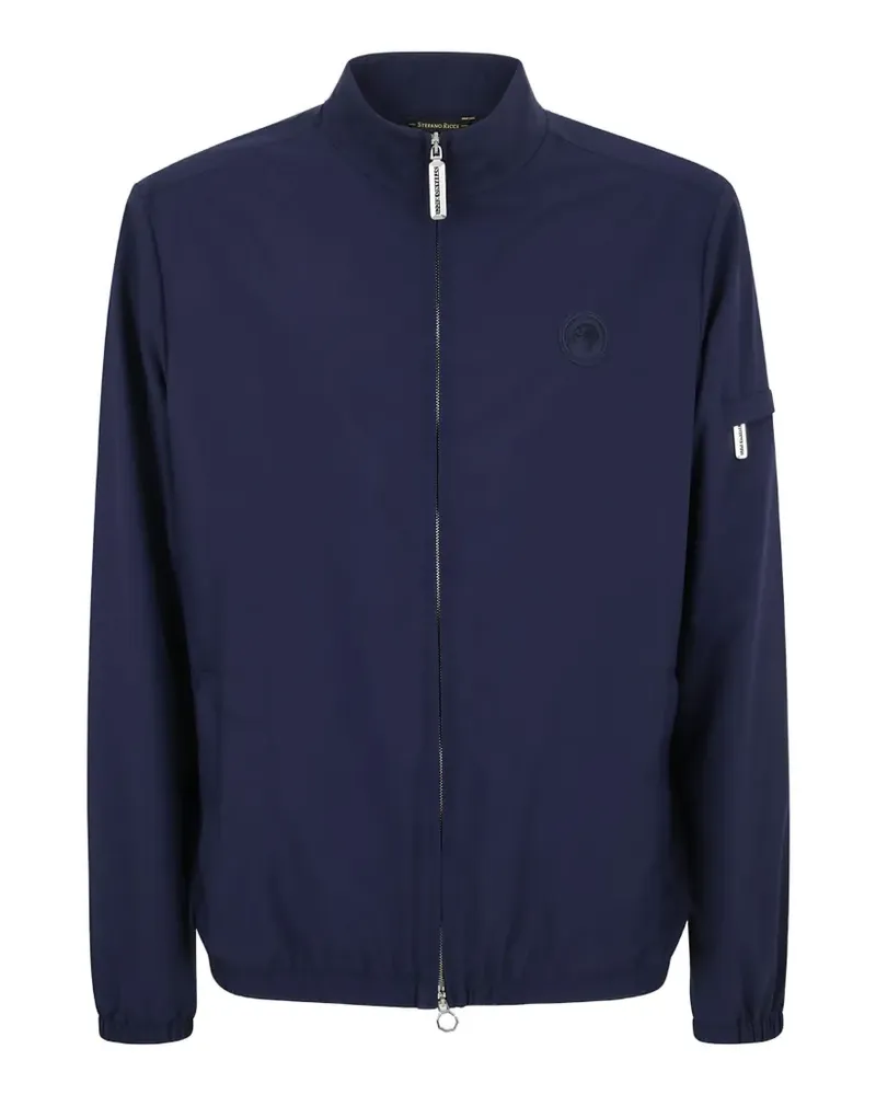 Stefano Ricci Jacke mit Logo-Patch - Blau Blau