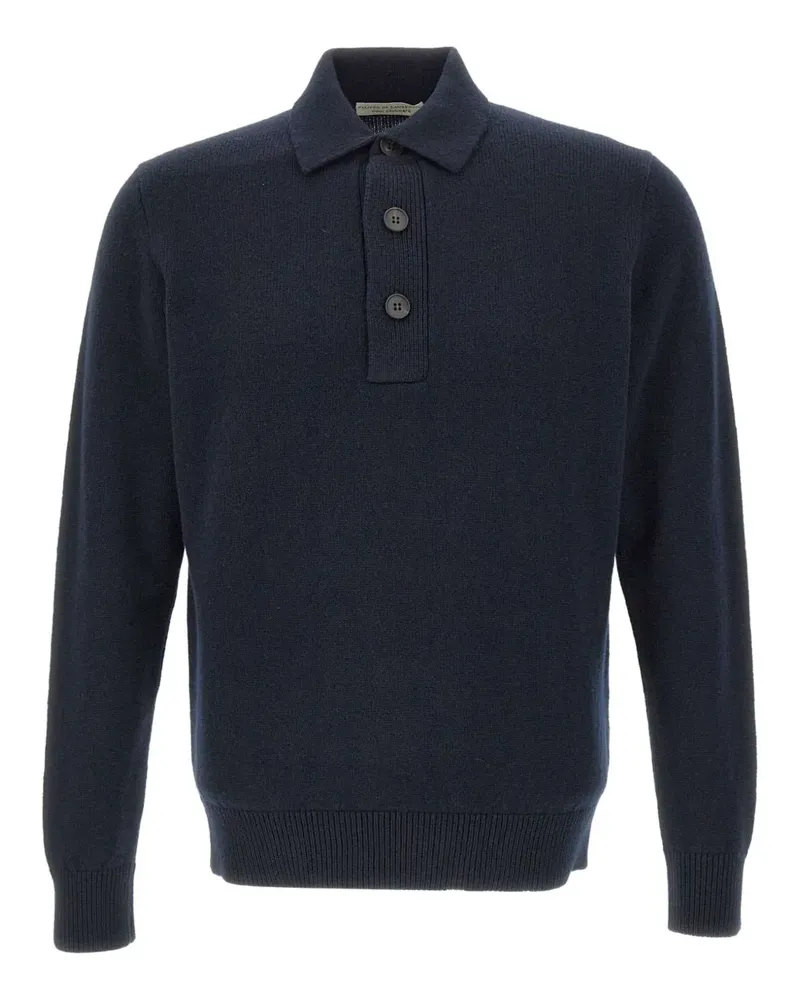 Filippo de Laurentiis Geripptes Poloshirt mit drei Knöpfen - Blau Blau