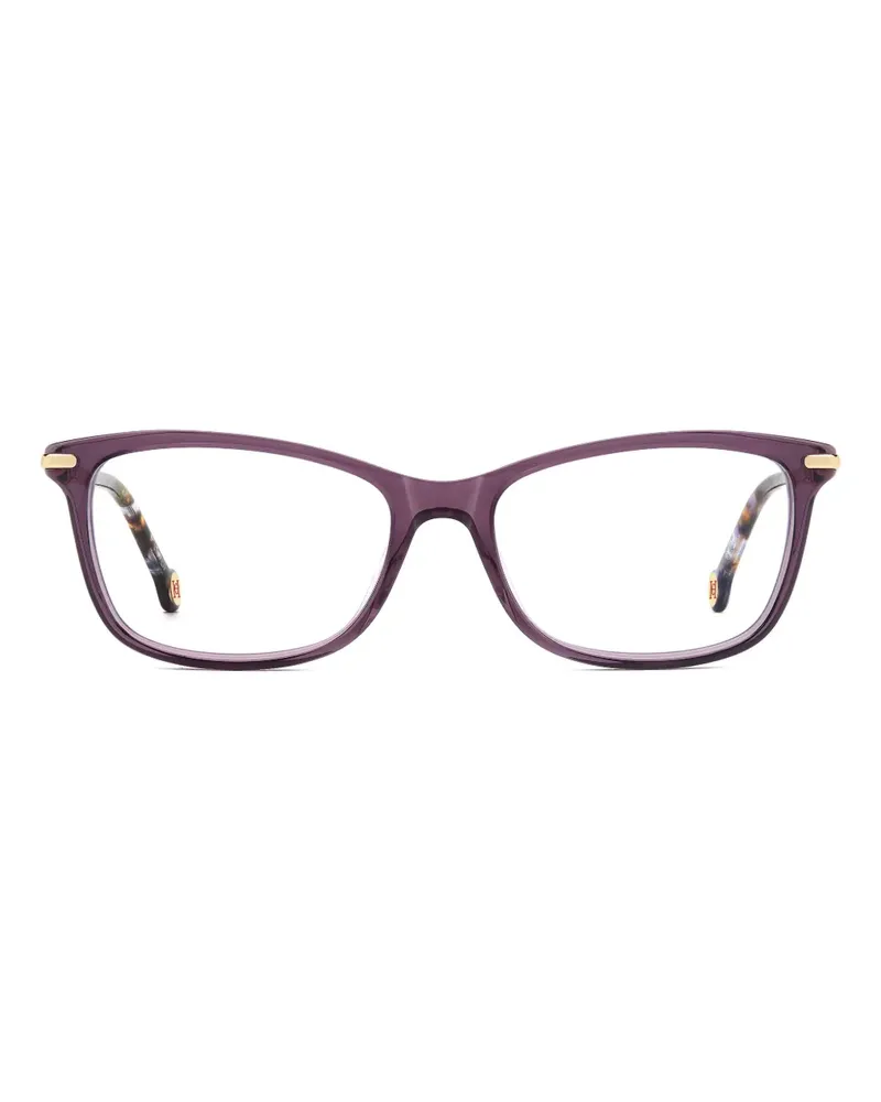 Carolina Herrera New York Eckige Brille mit gemusterten Bügeln - Violett Violett