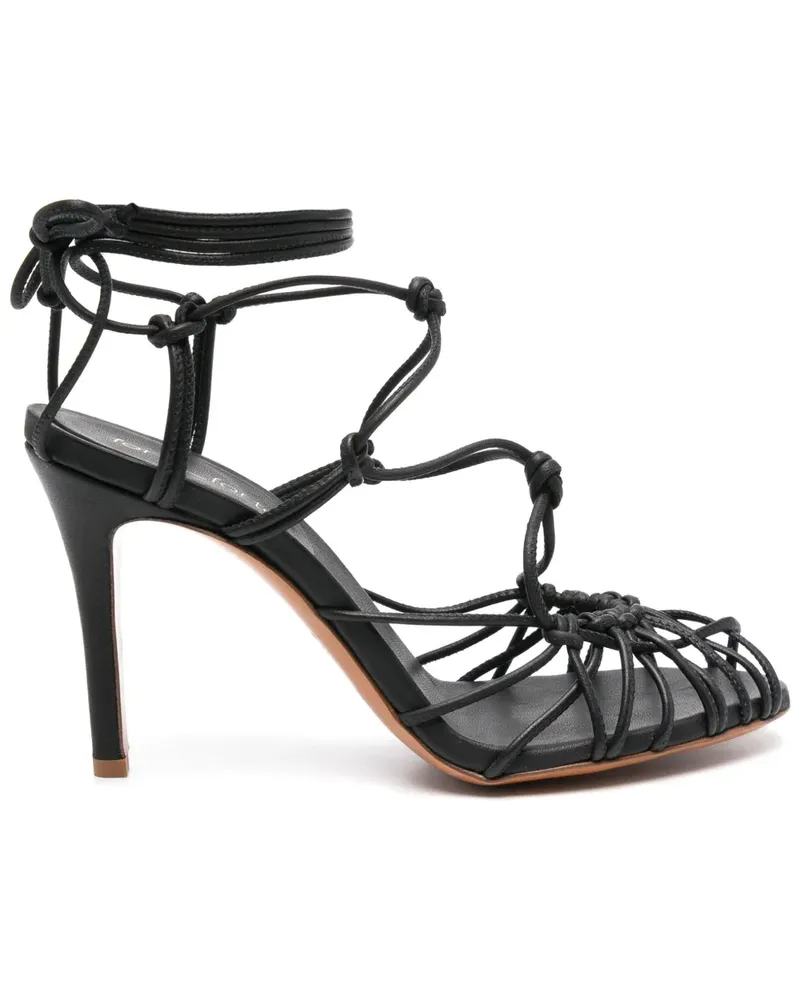 forte_forte Sandalen mit Schnürung 95mm - Schwarz Schwarz