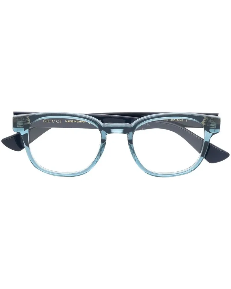 Gucci Brille mit eckigem Gestell - Blau Blau