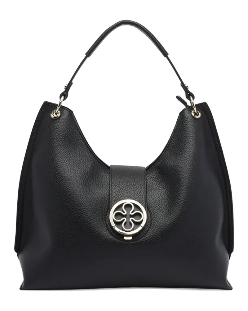 V°73 Federica Schultertasche mit Push-Lock - Schwarz Schwarz