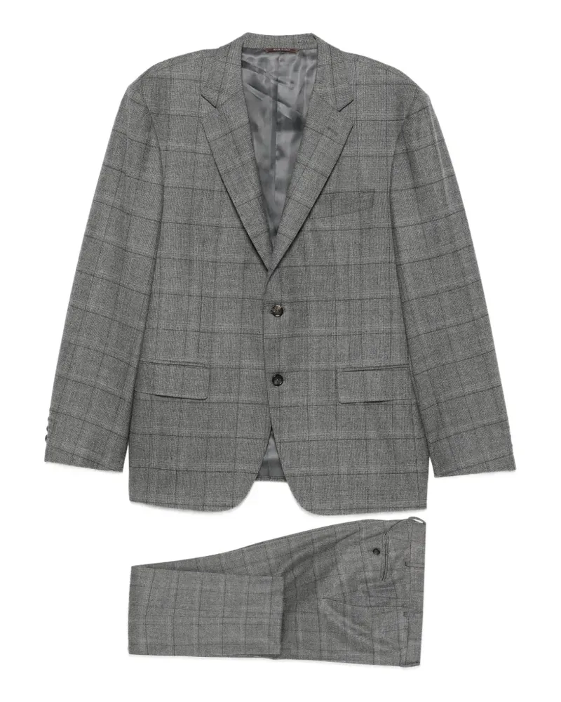 Canali check-pattern single-breasted suit - Grau Grau