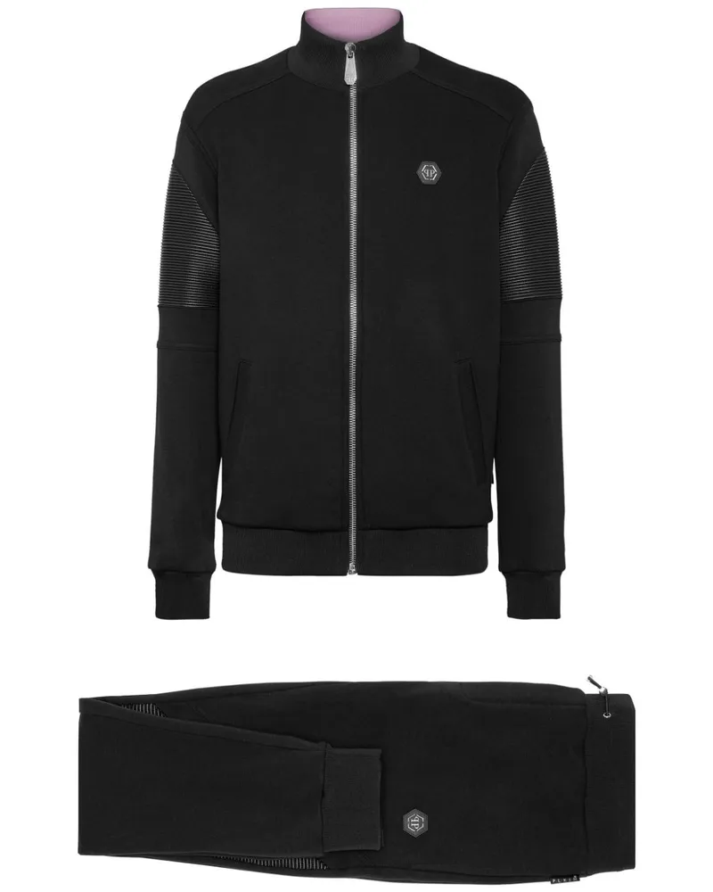 Philipp Plein Jogginganzug mit Logo-Applikation - Schwarz Schwarz