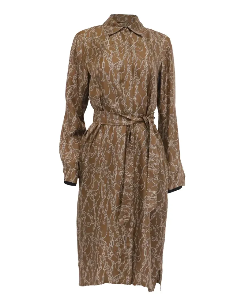 Max Mara Hemdkleid mit Cain-Print - Braun Braun