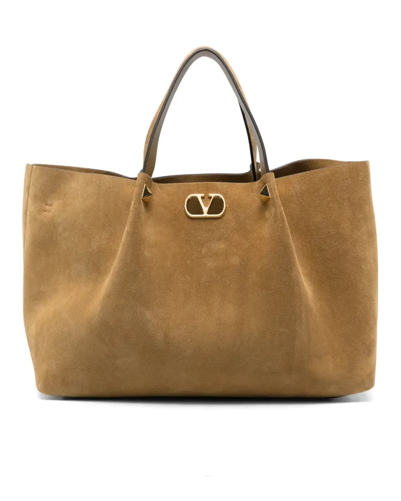 Valentino Garavani VLogo Signature Rockstud tote bag - Nude Nude