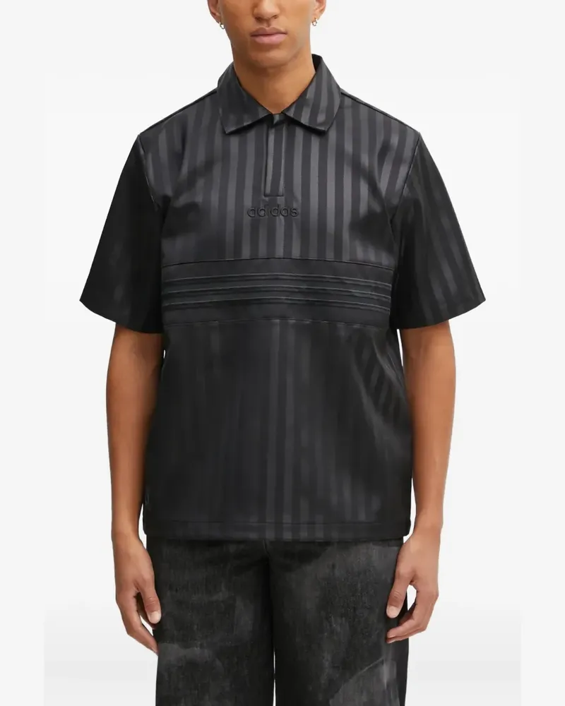 adidas striped logo polo shirt - Schwarz Schwarz