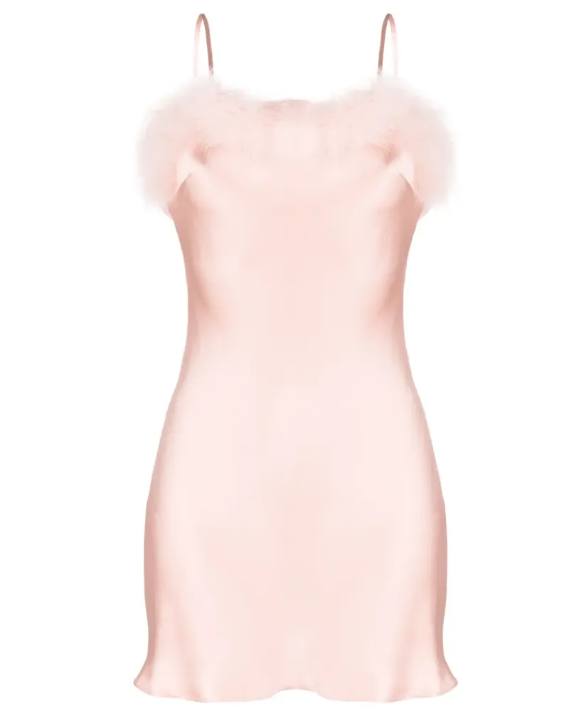Gilda & Pearl Kitty Camisole-Kleid mit Federbesatz - Rosa Rosa