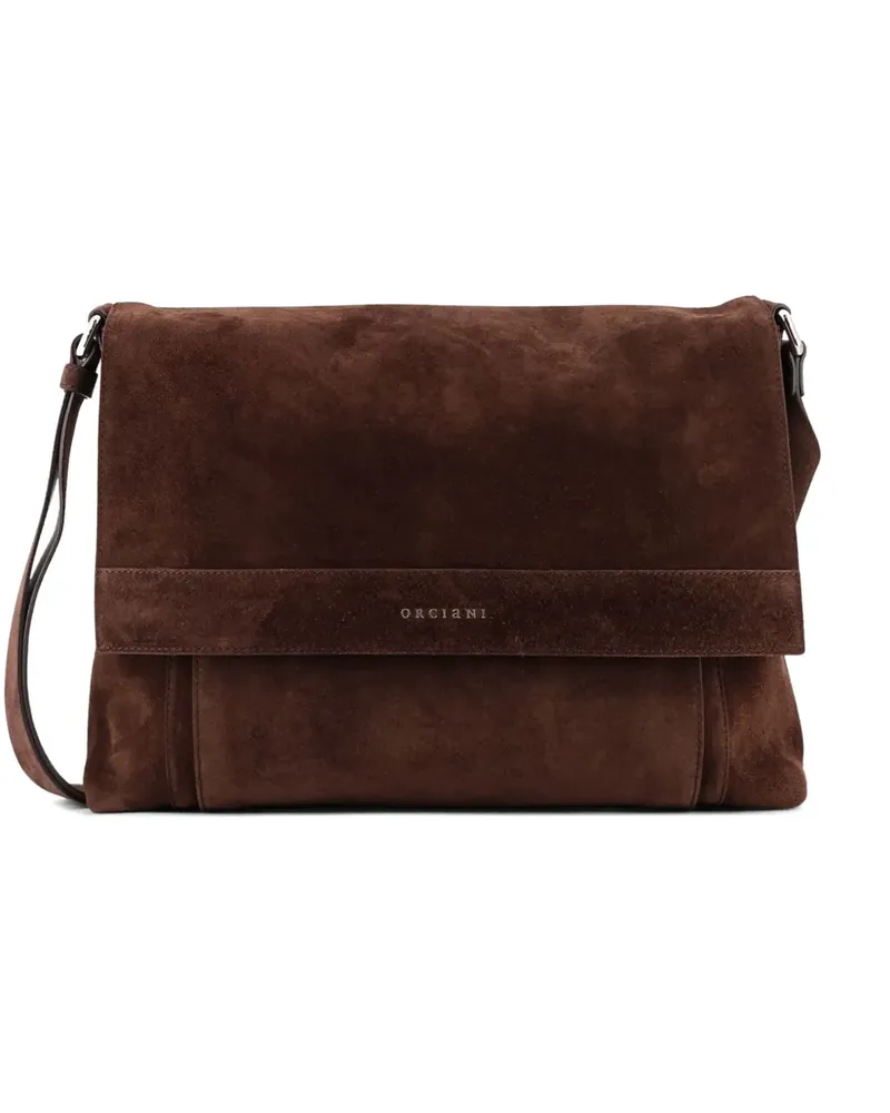 Orciani Peach flap logo shoulder bag - Braun Braun
