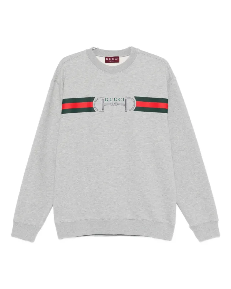 Gucci Gestreiftes Sweatshirt mit Logo - Grau Grau