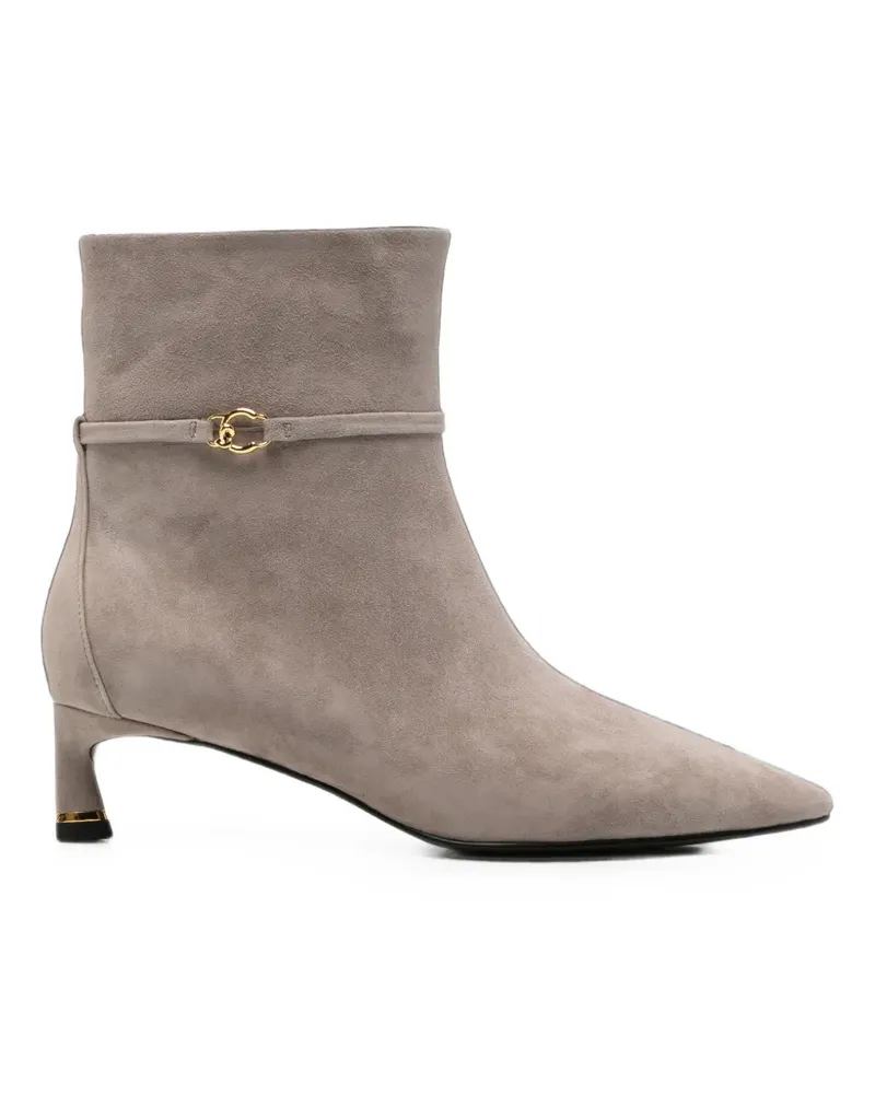 Coccinelle C-Look pointed-toe buckled ankle boots - Nude Nude