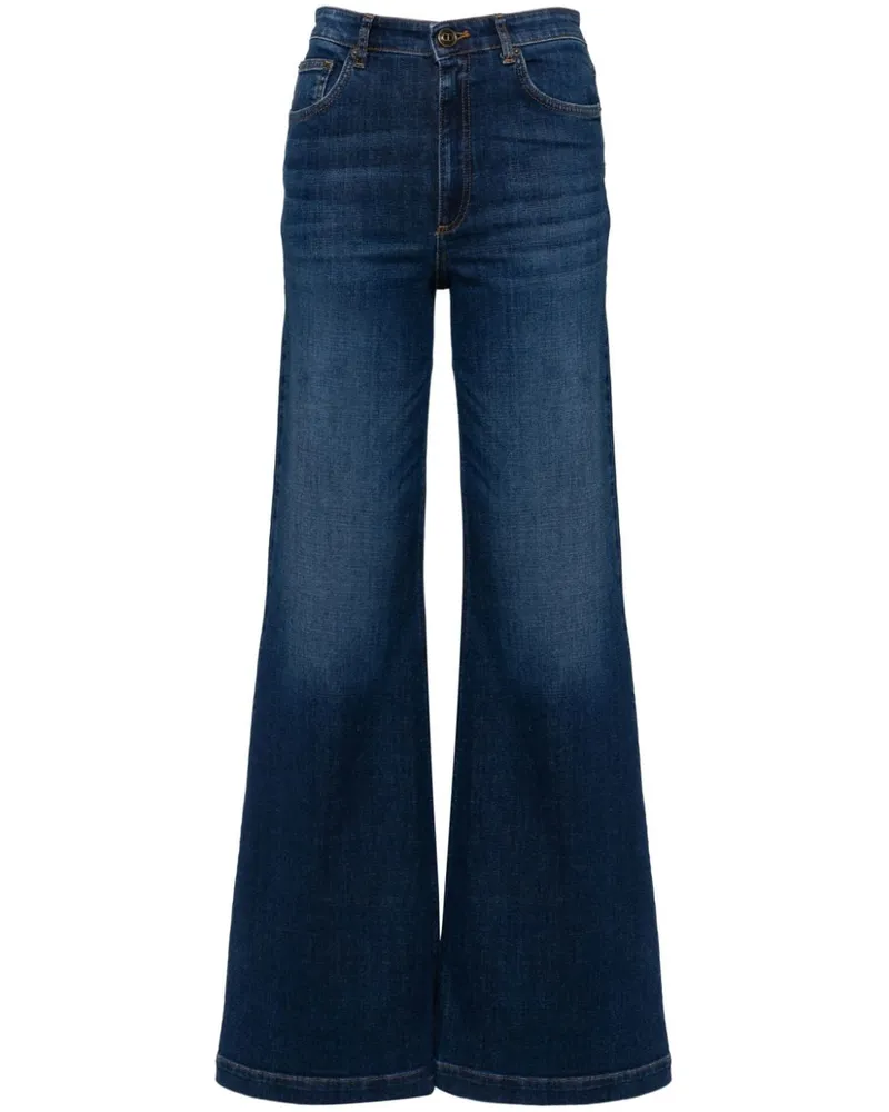 Twin-Set Jeans mit Logo-Knöpfen - Blau Blau