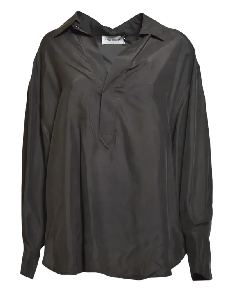 True Royal Bluse mit Kragen - Schwarz Schwarz