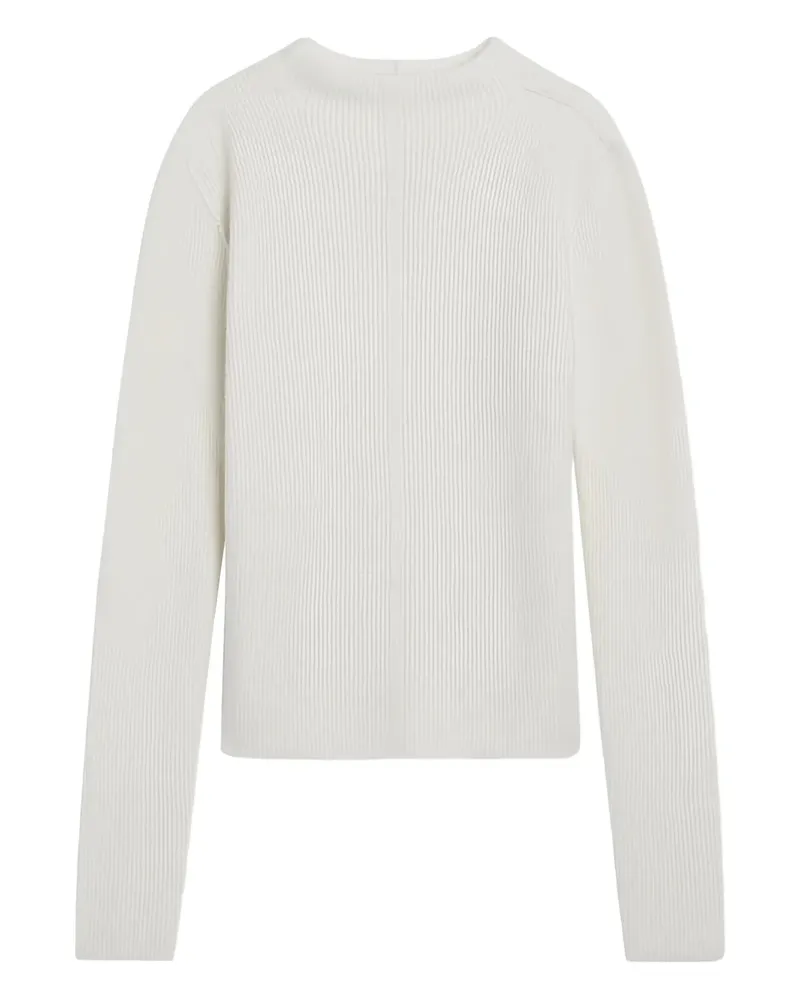 Rick Owens Gerippter Pullover mit Stehkragen - Weiß Weiß