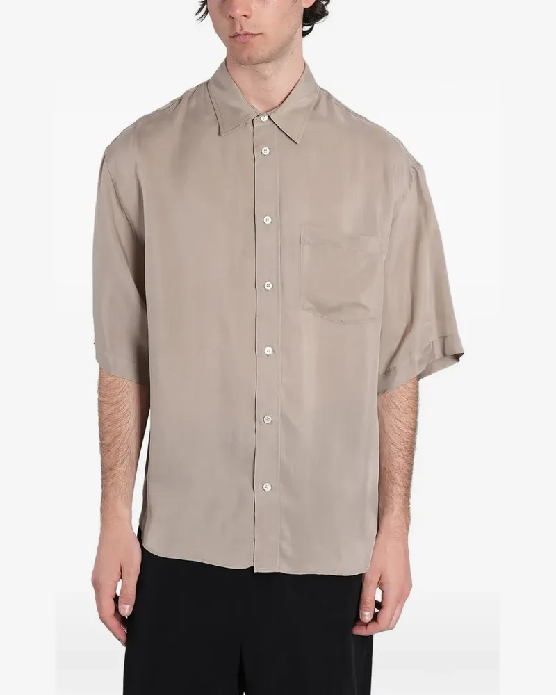 Mauro Grifoni short-sleeve chest-pocket shirt - Nude Nude