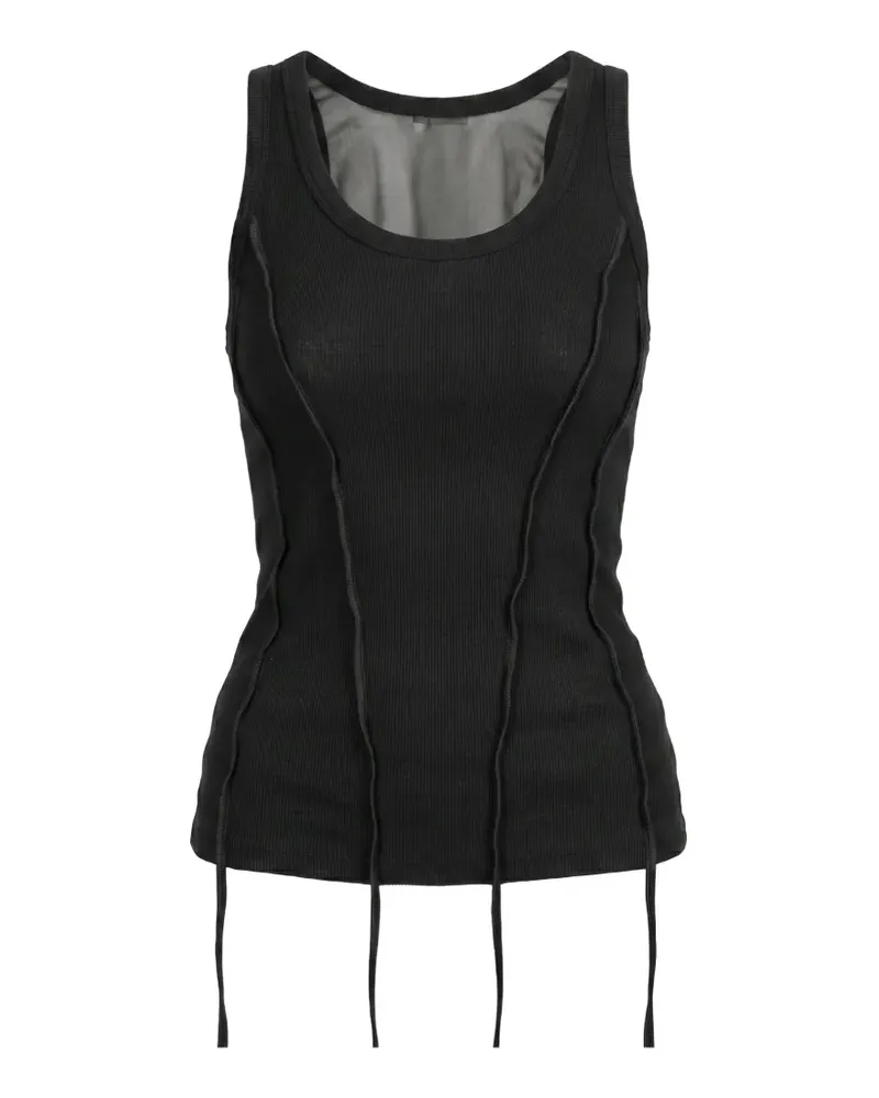 Masnada strap-detail fine-ribbed tank top - Schwarz Schwarz