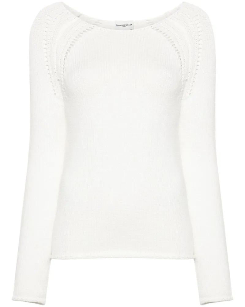 Claudie Pierlot Grob gestrickter Pullover Weiß