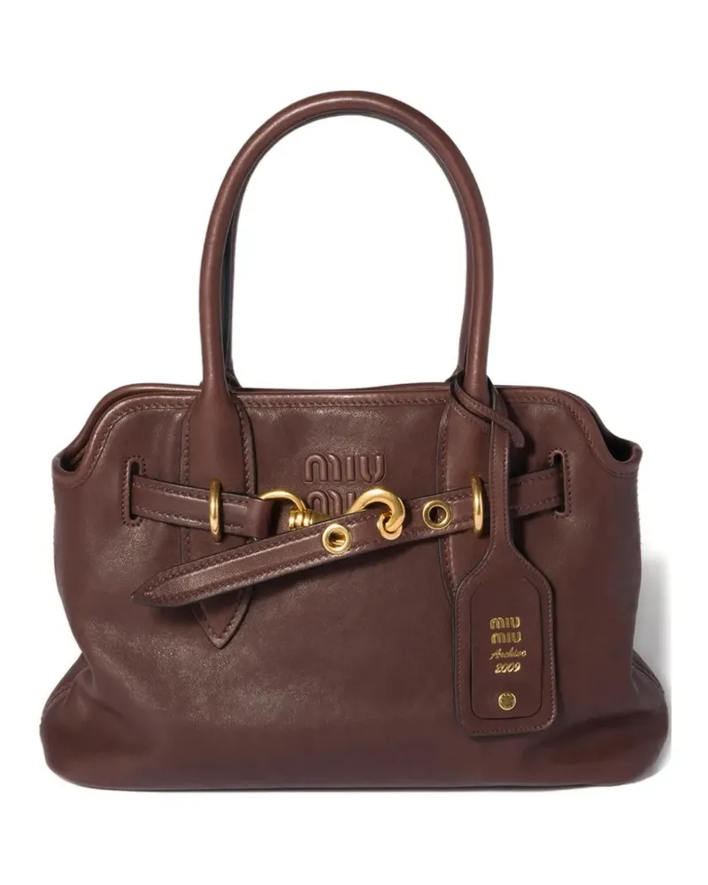 Miu Miu Aventure Tote Bag aus Leder - Braun Braun