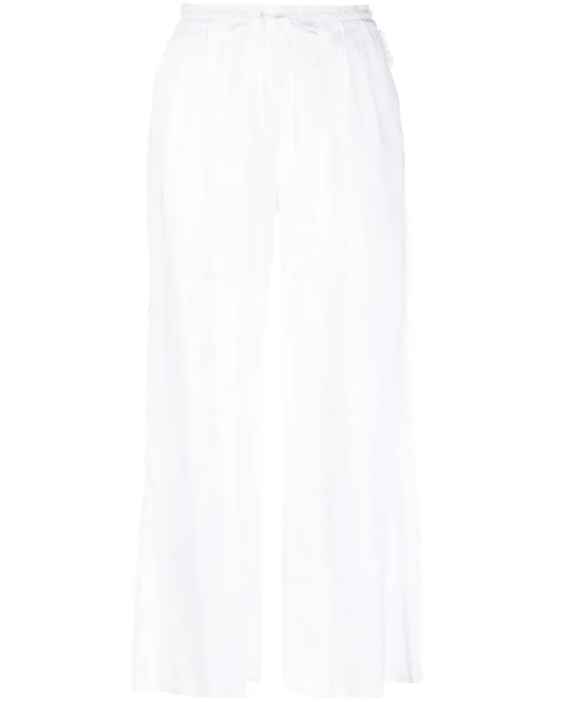 P.A.R.O.S.H. Leinenhose mit weitem Bein - Weiß Weiß