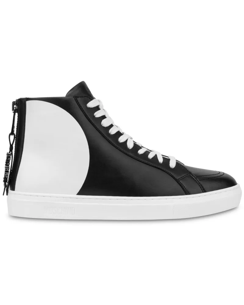Moschino High-Top-Sneakers aus Faux-Leder - Schwarz Schwarz