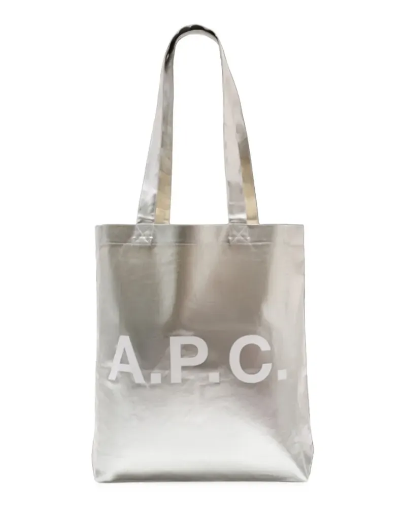 A.P.C. Lou logo-print tote bag - Silber Silber
