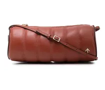 Gerippte Padded Cylinder Schultertasche - Rot