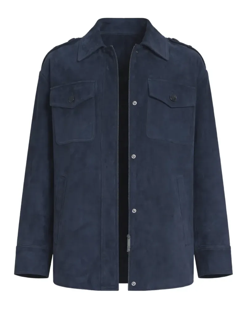 Self-Portrait flap-pocket jacket - Blau Blau