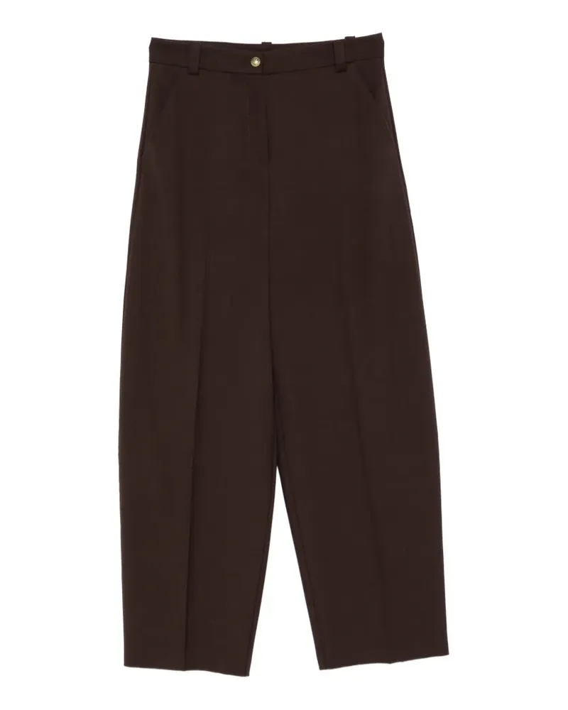 Pinko Weite Balbino Hose mit Logo-Patch - Braun Braun