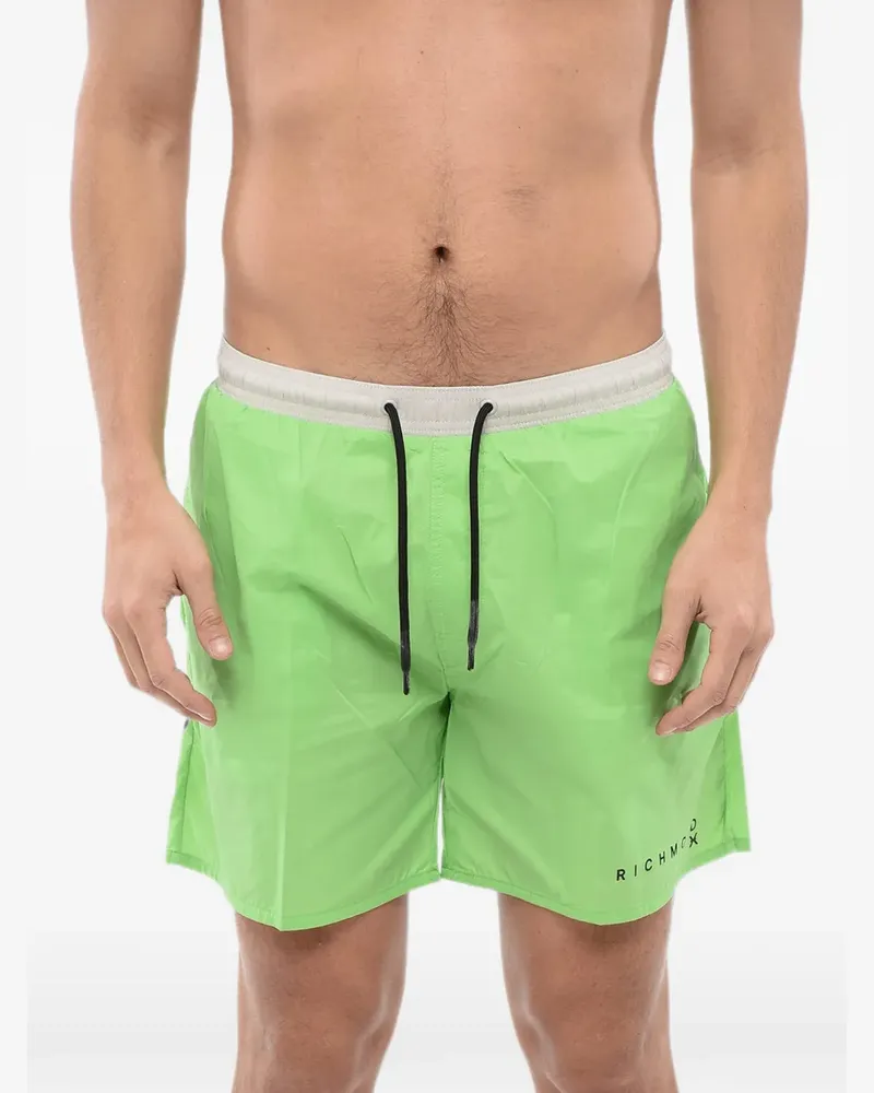John Richmond Badeshorts mit Logo-Print - Grün Grün