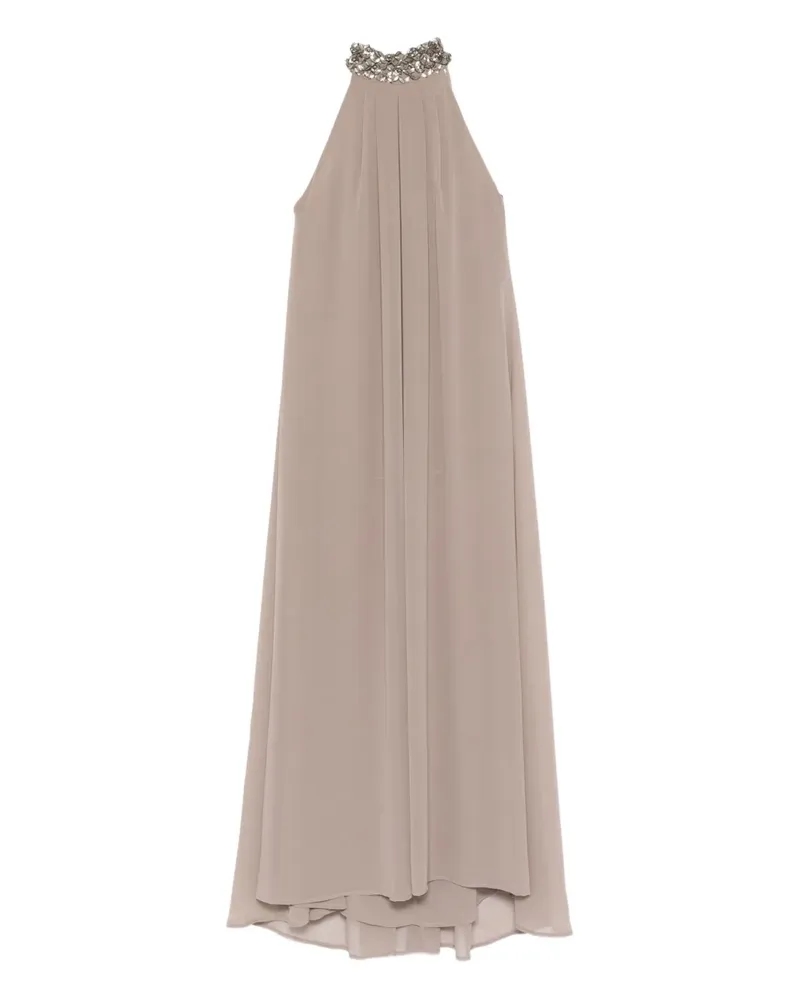 P.A.R.O.S.H. P.A.R.O H. embellished halterneck dress - Nude Nude