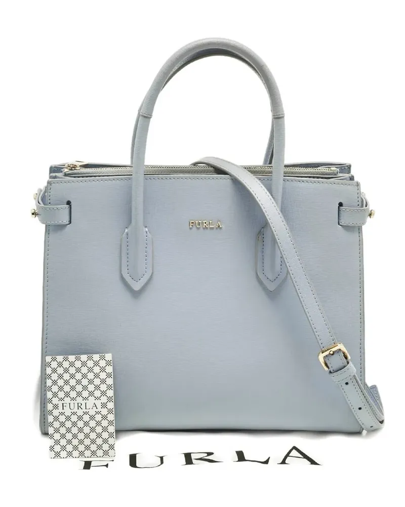 Furla leather tote bag - Blau Blau