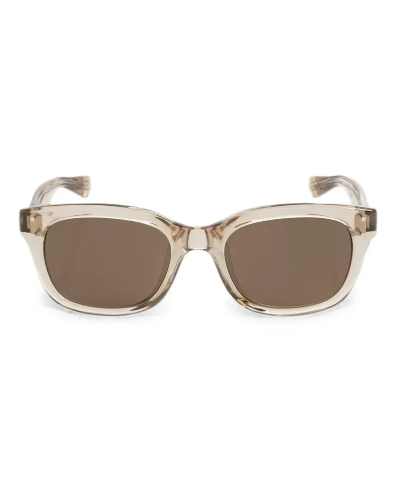 Balenciaga Sonnenbrille mit eckigem Gestell - Nude Nude
