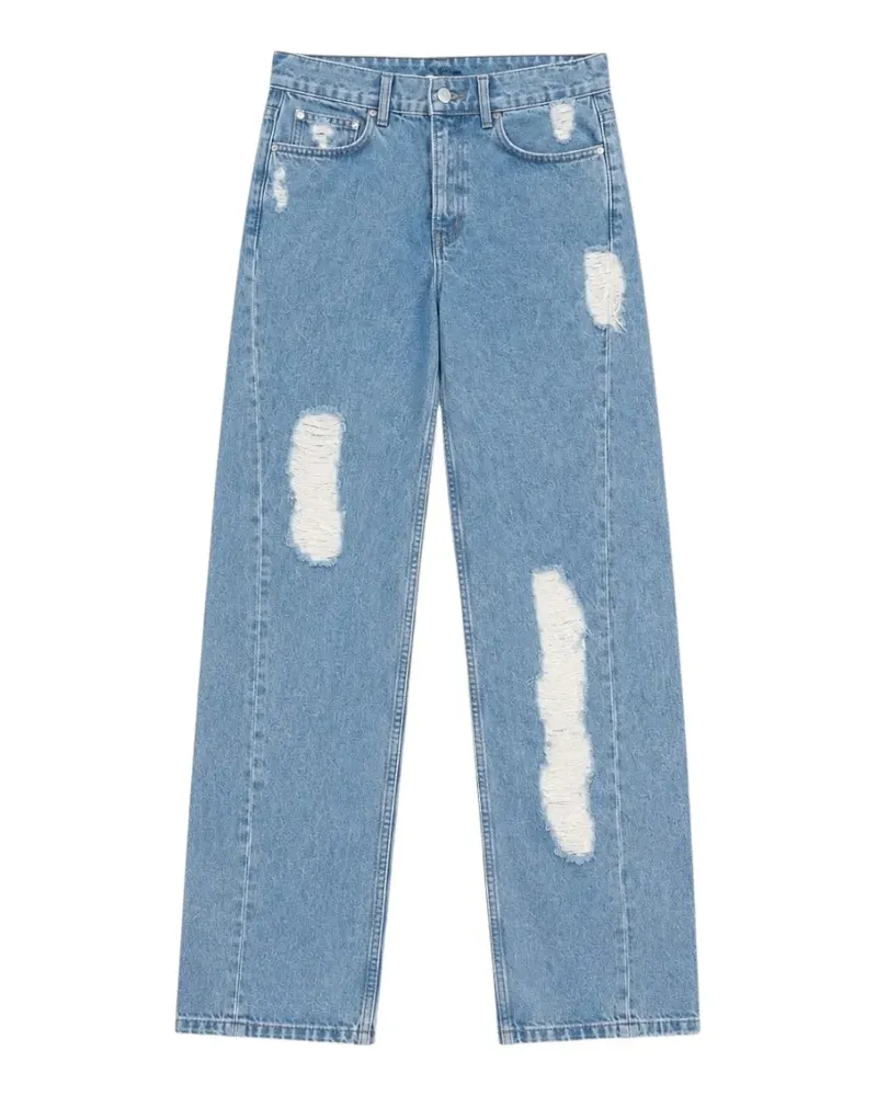 Moschino Weite Jeans im Distressed-Look - Blau Blau
