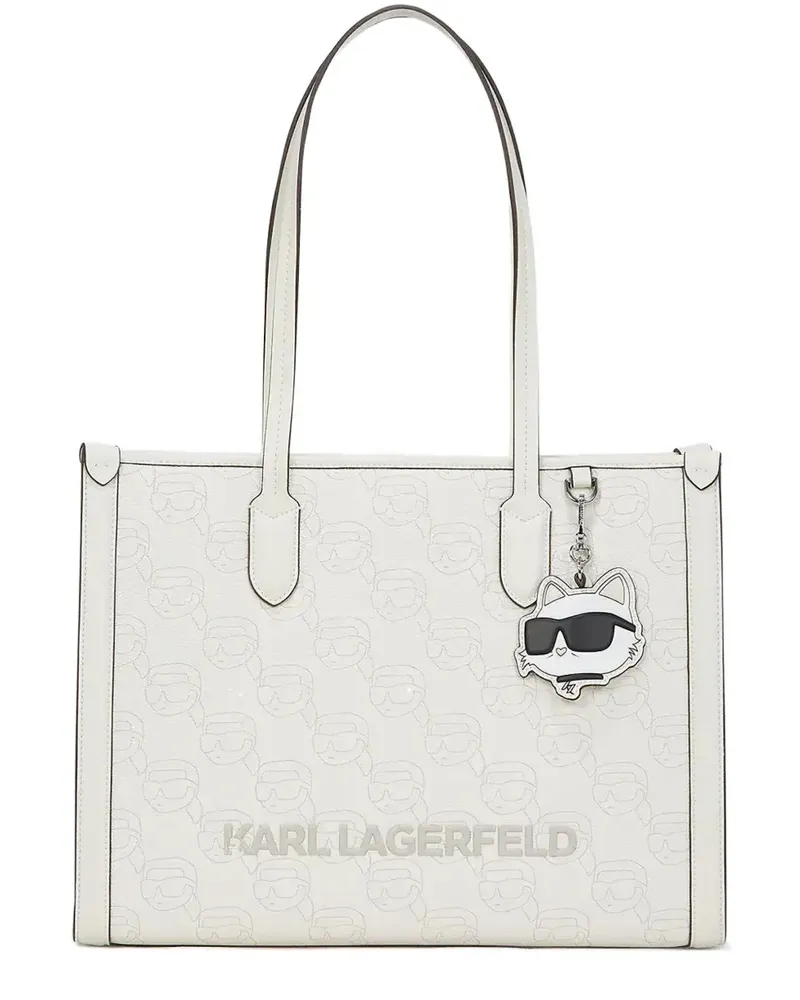 Karl Lagerfeld Shopper mit Monogramm - Weiß Weiß