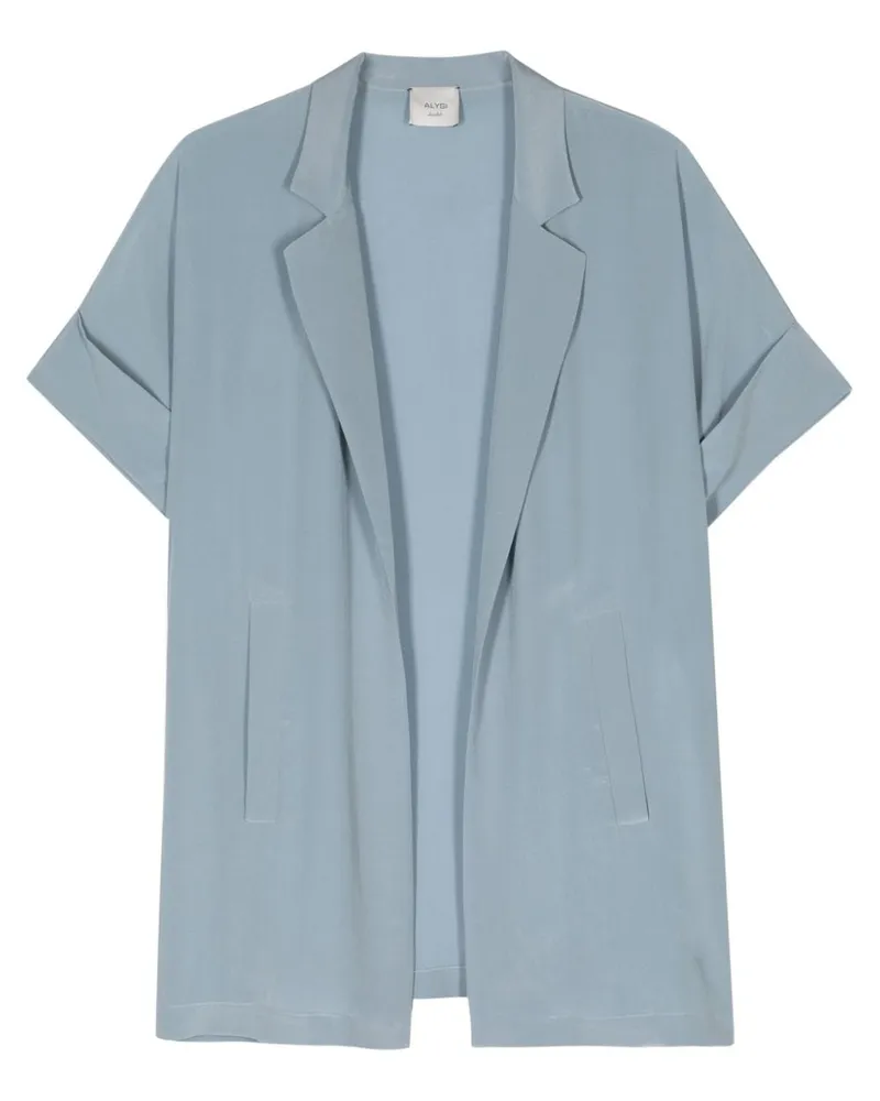 ALYSI Crepe Couture Blazer mit kurzen Ärmeln Blau